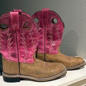 Smokey mountain boots Kids Pink and Brown Cowboy Boots